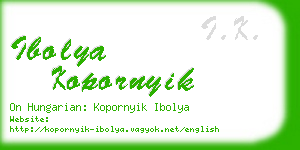 ibolya kopornyik business card